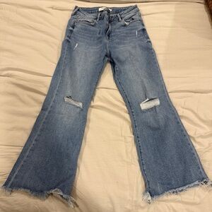 Trendy Blue Flare Jeans